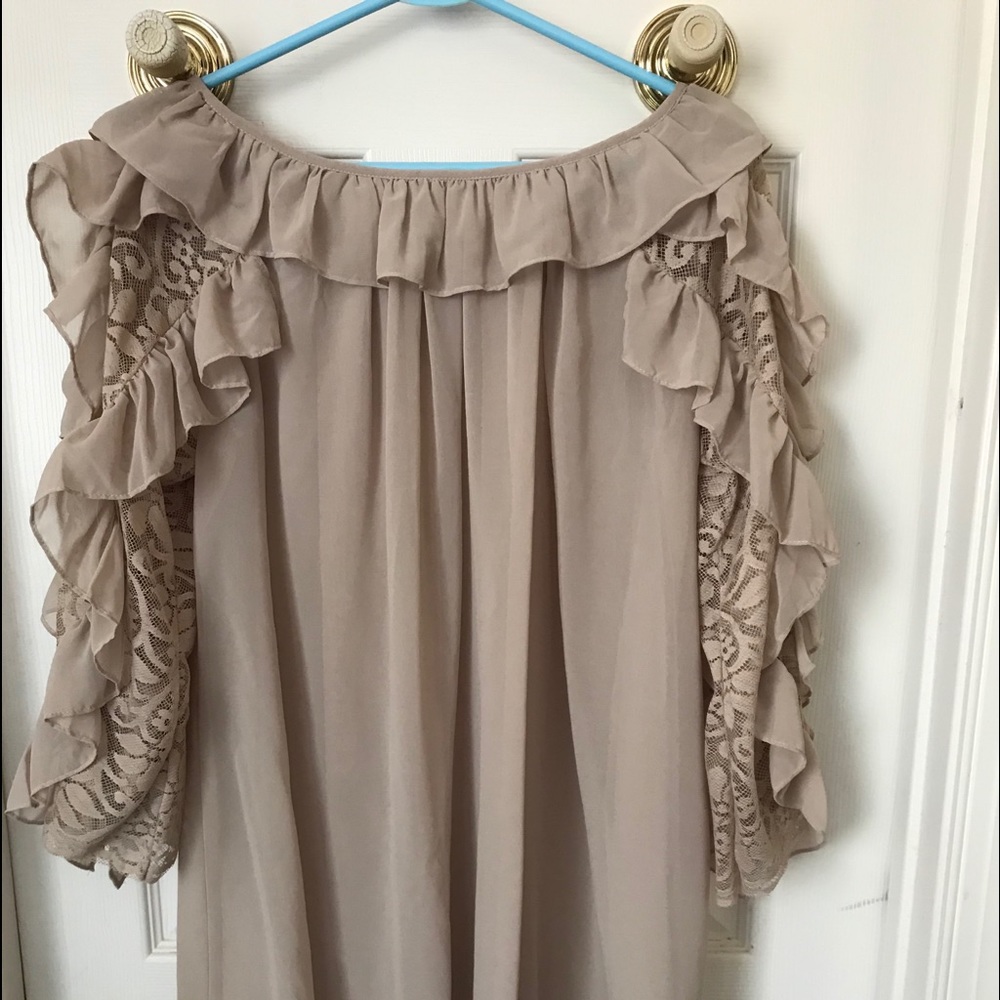 Beige business top
